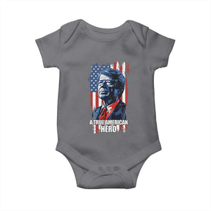 39th President Jimmy Carter Baby Onesie True American Hero US Flag Presidents' Day TS02 Charcoal Print Your Wear