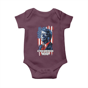 39th President Jimmy Carter Baby Onesie True American Hero US Flag Presidents' Day TS02 Maroon Print Your Wear