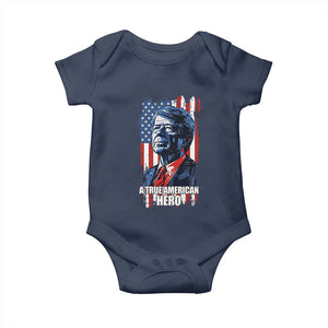 39th President Jimmy Carter Baby Onesie True American Hero US Flag Presidents' Day TS02 Navy Print Your Wear