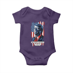 39th President Jimmy Carter Baby Onesie True American Hero US Flag Presidents' Day TS02 Purple Print Your Wear