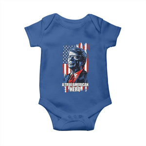 39th President Jimmy Carter Baby Onesie True American Hero US Flag Presidents' Day TS02 Royal Blue Print Your Wear