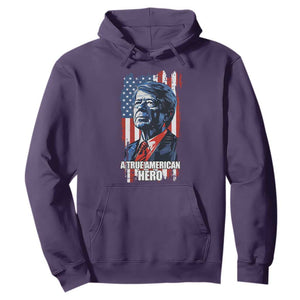 39th President Jimmy Carter Hoodie True American Hero US Flag Presidents' Day TS02 Purple Print Your Wear