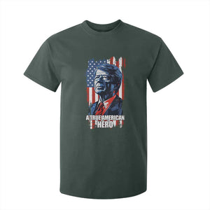 39th President Jimmy Carter T Shirt For Kid True American Hero US Flag Presidents' Day TS02 Dark Forest Green Print Your Wear