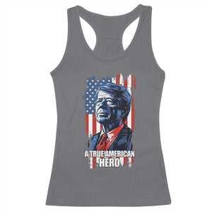 39th President Jimmy Carter Racerback Tank Top True American Hero US Flag Presidents' Day TS02 Charcoal Print Your Wear