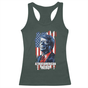 39th President Jimmy Carter Racerback Tank Top True American Hero US Flag Presidents' Day TS02 Dark Forest Green Print Your Wear