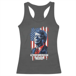 39th President Jimmy Carter Racerback Tank Top True American Hero US Flag Presidents' Day TS02 Dark Heather Print Your Wear