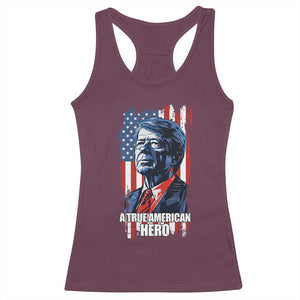 39th President Jimmy Carter Racerback Tank Top True American Hero US Flag Presidents' Day TS02 Maroon Print Your Wear