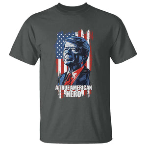 39th President Jimmy Carter T Shirt True American Hero US Flag Presidents' Day TS02 Dark Heather Print Your Wear