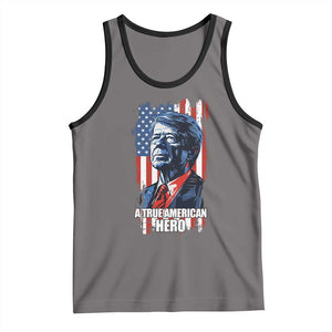 39th President Jimmy Carter Tank Top True American Hero US Flag Presidents' Day TS02 Deep Heather Black Print Your Wear