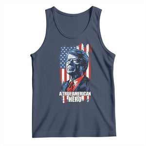 39th President Jimmy Carter Tank Top True American Hero US Flag Presidents' Day TS02 Navy Print Your Wear