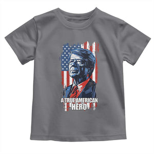 39th President Jimmy Carter Toddler T Shirt True American Hero US Flag Presidents' Day TS02 Charcoal Print Your Wear