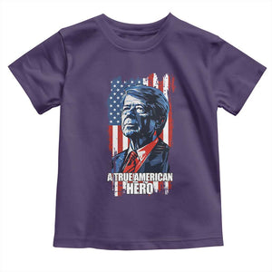 39th President Jimmy Carter Toddler T Shirt True American Hero US Flag Presidents' Day TS02 Purple Print Your Wear