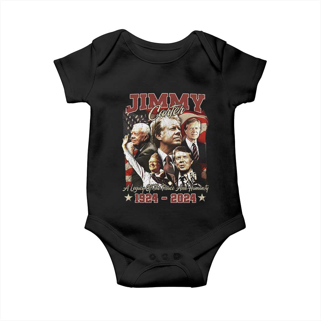 39th President Jimmy Carter Baby Onesie A Legacy Of Peace And Humanity USA Legacy TS02 Black Print Your Wear