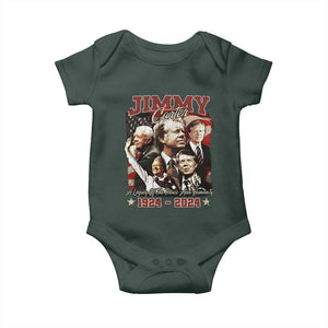 39th President Jimmy Carter Baby Onesie A Legacy Of Peace And Humanity USA Legacy TS02 Dark Forest Green Print Your Wear