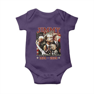 39th President Jimmy Carter Baby Onesie A Legacy Of Peace And Humanity USA Legacy TS02 Purple Print Your Wear