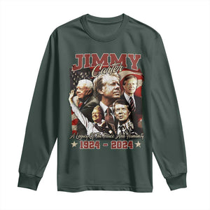 39th President Jimmy Carter Long Sleeve Shirt A Legacy Of Peace And Humanity USA Legacy TS02 Dark Forest Green Print Your Wear