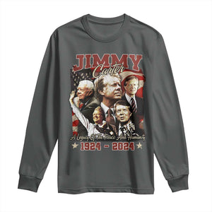 39th President Jimmy Carter Long Sleeve Shirt A Legacy Of Peace And Humanity USA Legacy TS02 Dark Heather Print Your Wear