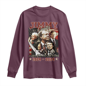 39th President Jimmy Carter Long Sleeve Shirt A Legacy Of Peace And Humanity USA Legacy TS02 Maroon Print Your Wear