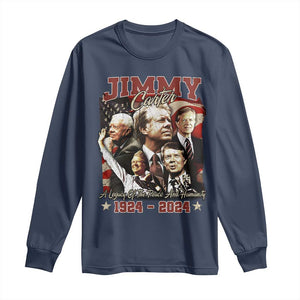 39th President Jimmy Carter Long Sleeve Shirt A Legacy Of Peace And Humanity USA Legacy TS02 Navy Print Your Wear