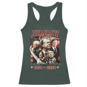 39th President Jimmy Carter Racerback Tank Top A Legacy Of Peace And Humanity USA Legacy TS02 Dark Forest Green Print Your Wear