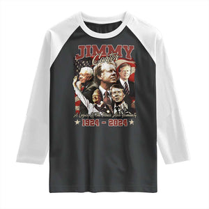 39th President Jimmy Carter Raglan Shirt A Legacy Of Peace And Humanity USA Legacy TS02 Black White Print Your Wear