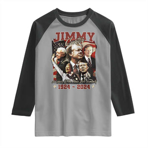 39th President Jimmy Carter Raglan Shirt A Legacy Of Peace And Humanity USA Legacy TS02 Sport Gray Black Print Your Wear