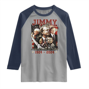 39th President Jimmy Carter Raglan Shirt A Legacy Of Peace And Humanity USA Legacy TS02 Sport Gray Navy Print Your Wear