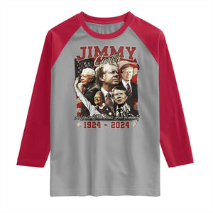 39th President Jimmy Carter Raglan Shirt A Legacy Of Peace And Humanity USA Legacy TS02 Sport Gray Red Print Your Wear