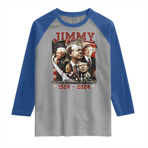 39th President Jimmy Carter Raglan Shirt A Legacy Of Peace And Humanity USA Legacy TS02 Sport Gray Royal Print Your Wear