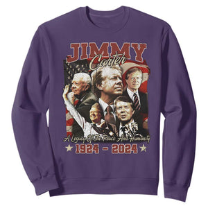 39th President Jimmy Carter Sweatshirt A Legacy Of Peace And Humanity USA Legacy TS02 Purple Print Your Wear