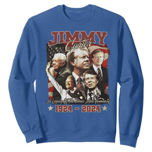 39th President Jimmy Carter Sweatshirt A Legacy Of Peace And Humanity USA Legacy TS02 Royal Blue Print Your Wear