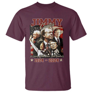 39th President Jimmy Carter T Shirt A Legacy Of Peace And Humanity USA Legacy TS02 Maroon Print Your Wear