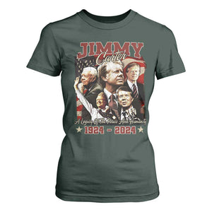 39th President Jimmy Carter T Shirt For Women A Legacy Of Peace And Humanity USA Legacy TS02 Dark Forest Green Print Your Wear