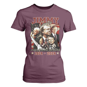 39th President Jimmy Carter T Shirt For Women A Legacy Of Peace And Humanity USA Legacy TS02 Maroon Print Your Wear