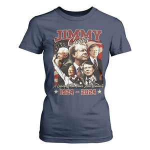 39th President Jimmy Carter T Shirt For Women A Legacy Of Peace And Humanity USA Legacy TS02 Navy Print Your Wear