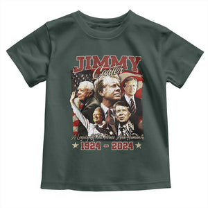 39th President Jimmy Carter Toddler T Shirt A Legacy Of Peace And Humanity USA Legacy TS02 Dark Forest Green Print Your Wear