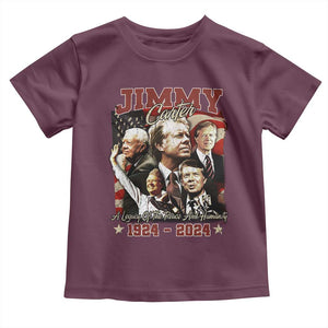 39th President Jimmy Carter Toddler T Shirt A Legacy Of Peace And Humanity USA Legacy TS02 Maroon Print Your Wear