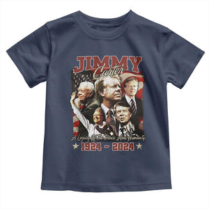 39th President Jimmy Carter Toddler T Shirt A Legacy Of Peace And Humanity USA Legacy TS02 Navy Print Your Wear