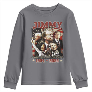 39th President Jimmy Carter Youth Sweatshirt A Legacy Of Peace And Humanity USA Legacy TS02 Charcoal Print Your Wear