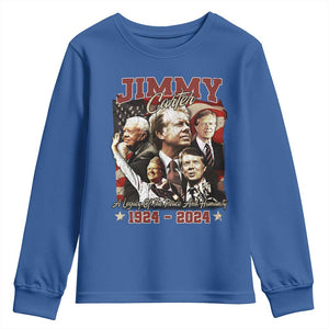 39th President Jimmy Carter Youth Sweatshirt A Legacy Of Peace And Humanity USA Legacy TS02 Royal Blue Print Your Wear