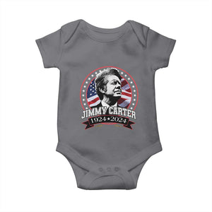 39th President Jimmy Carter Baby Onesie USA Legacy American Flag TS02 Charcoal Print Your Wear