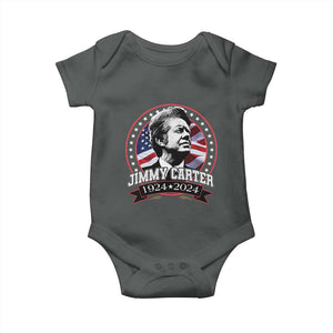 39th President Jimmy Carter Baby Onesie USA Legacy American Flag TS02 Dark Heather Print Your Wear