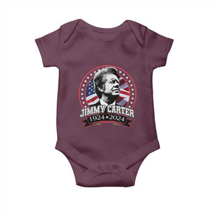 39th President Jimmy Carter Baby Onesie USA Legacy American Flag TS02 Maroon Print Your Wear