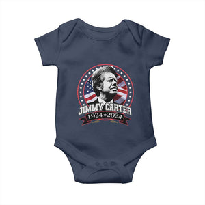 39th President Jimmy Carter Baby Onesie USA Legacy American Flag TS02 Navy Print Your Wear