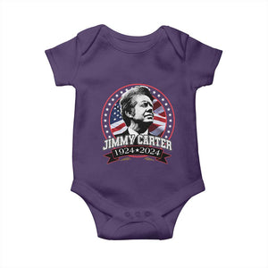 39th President Jimmy Carter Baby Onesie USA Legacy American Flag TS02 Purple Print Your Wear