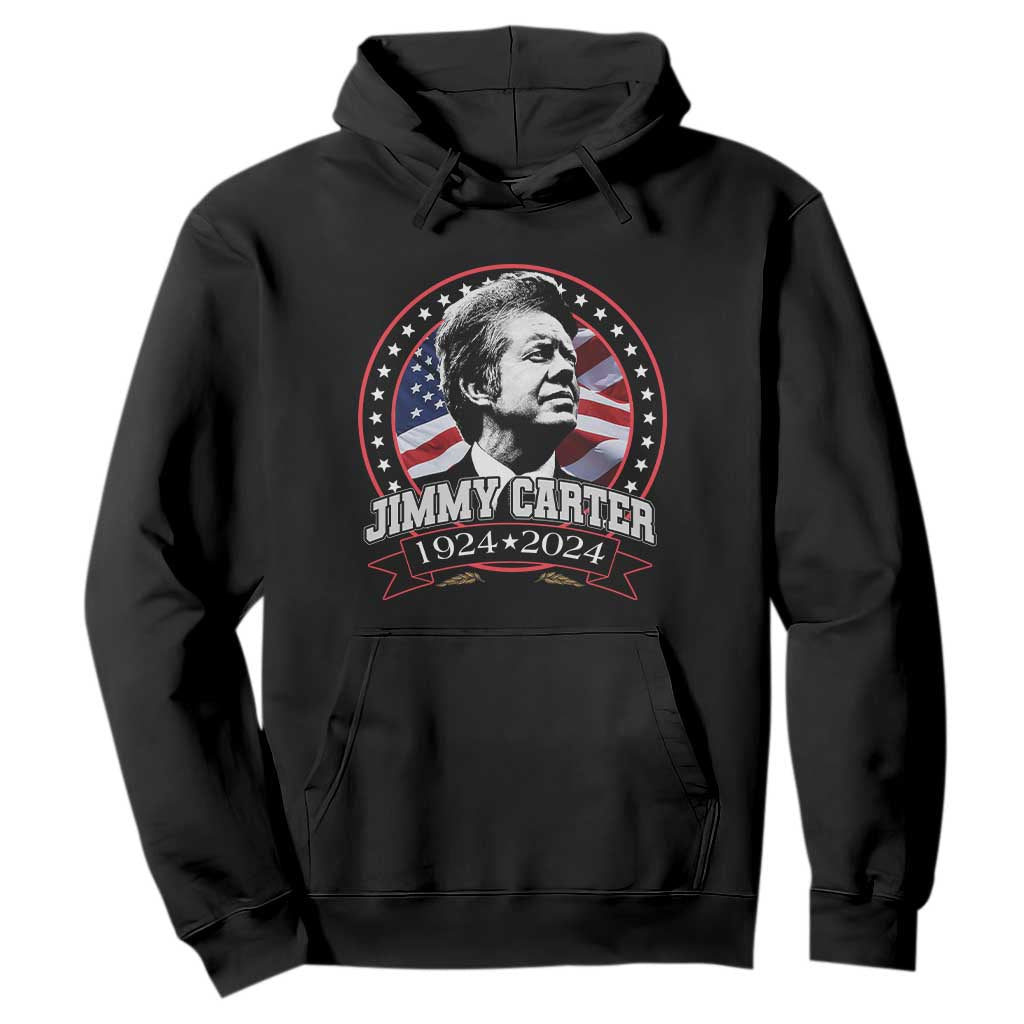 39th President Jimmy Carter Hoodie USA Legacy American Flag TS02 Black Print Your Wear