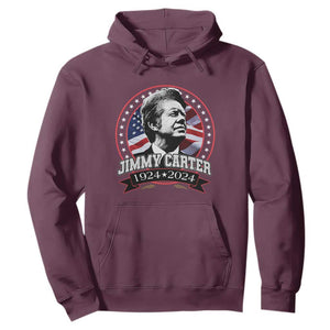 39th President Jimmy Carter Hoodie USA Legacy American Flag TS02 Maroon Print Your Wear