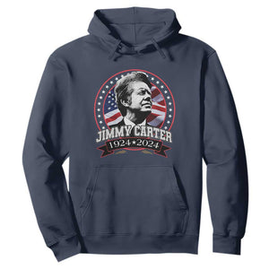 39th President Jimmy Carter Hoodie USA Legacy American Flag TS02 Navy Print Your Wear