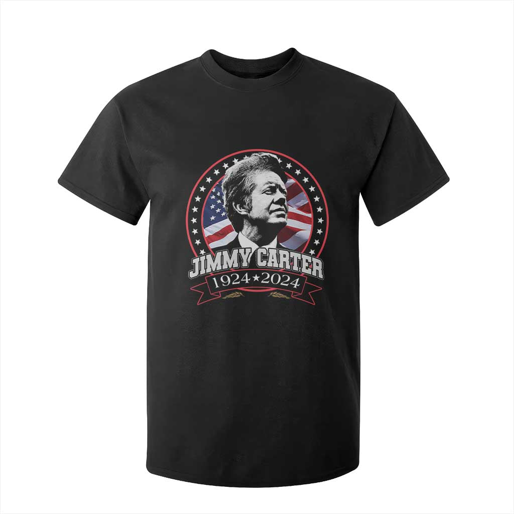 39th President Jimmy Carter T Shirt For Kid USA Legacy American Flag TS02 Black Print Your Wear