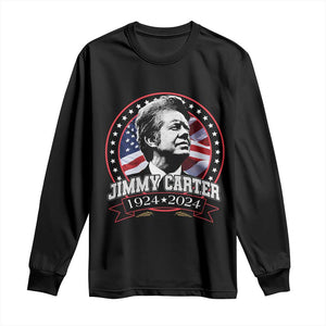 39th President Jimmy Carter Long Sleeve Shirt USA Legacy American Flag TS02 Black Print Your Wear